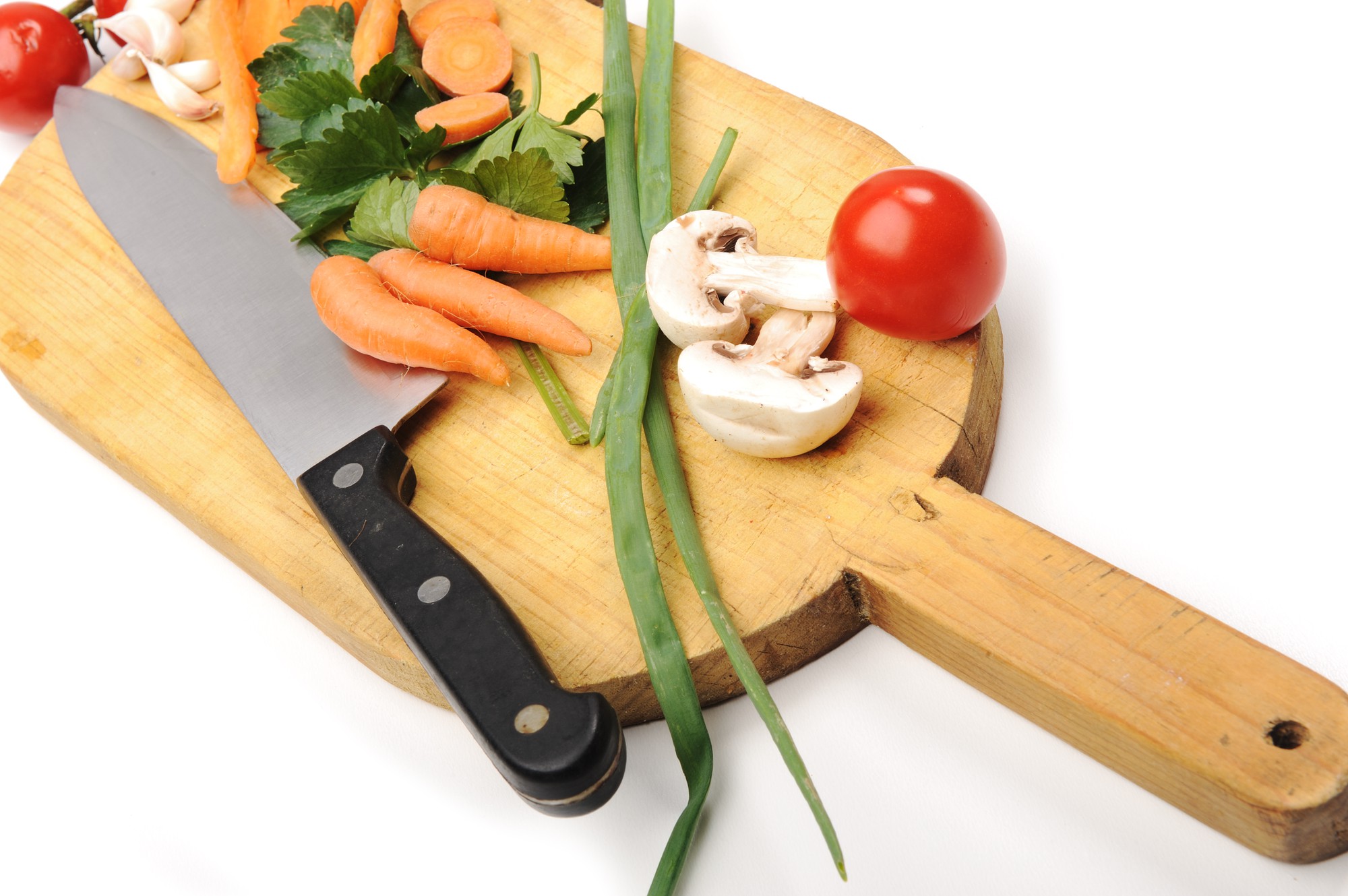 Dettaglio: taglio professionale di verdure
